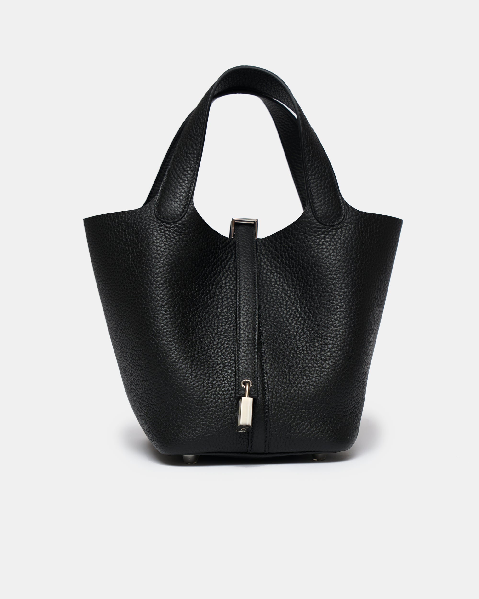 Hermès Mini Picotin 18 Caban Clemence PHW