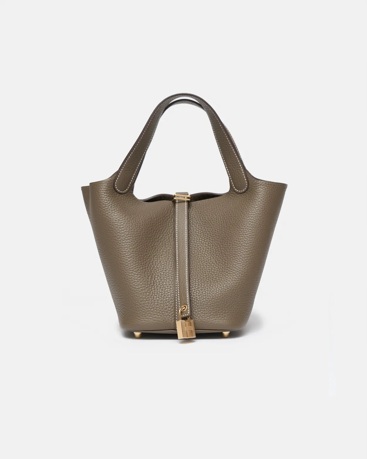 Hermès Mini Picotin 18 Etoupe Clemence GHW