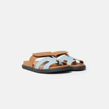 Hermès Chypre Bleu Clair Naturel Denim Calfskin Sandals