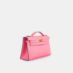Hermès Kelly Pochette Rose Azalee Swift GHW