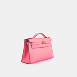 Hermès Kelly Pochette Rose Azalee Swift GHW