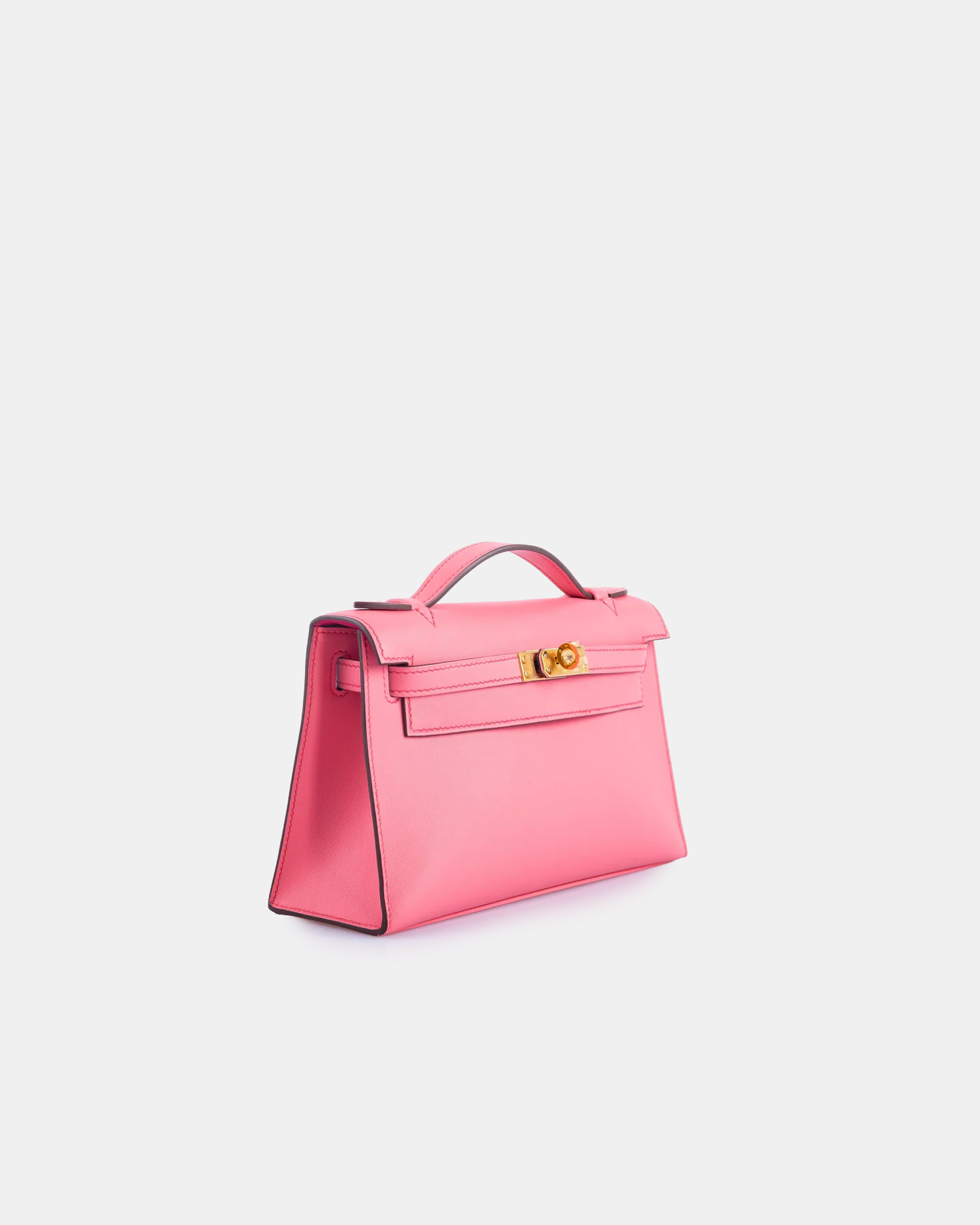 Hermès Kelly Pochette Rose Azalee Swift GHW