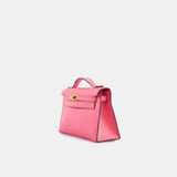 Hermès Kelly Pochette Rose Azalee Swift GHW