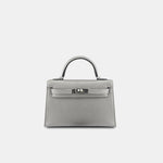 Hermès Mini Kelly 20 Gris Argenté Chèvre Chamkilight PHW