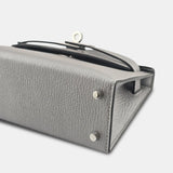 Hermès Mini Kelly 20 Gris Argenté Chèvre Chamkilight PHW