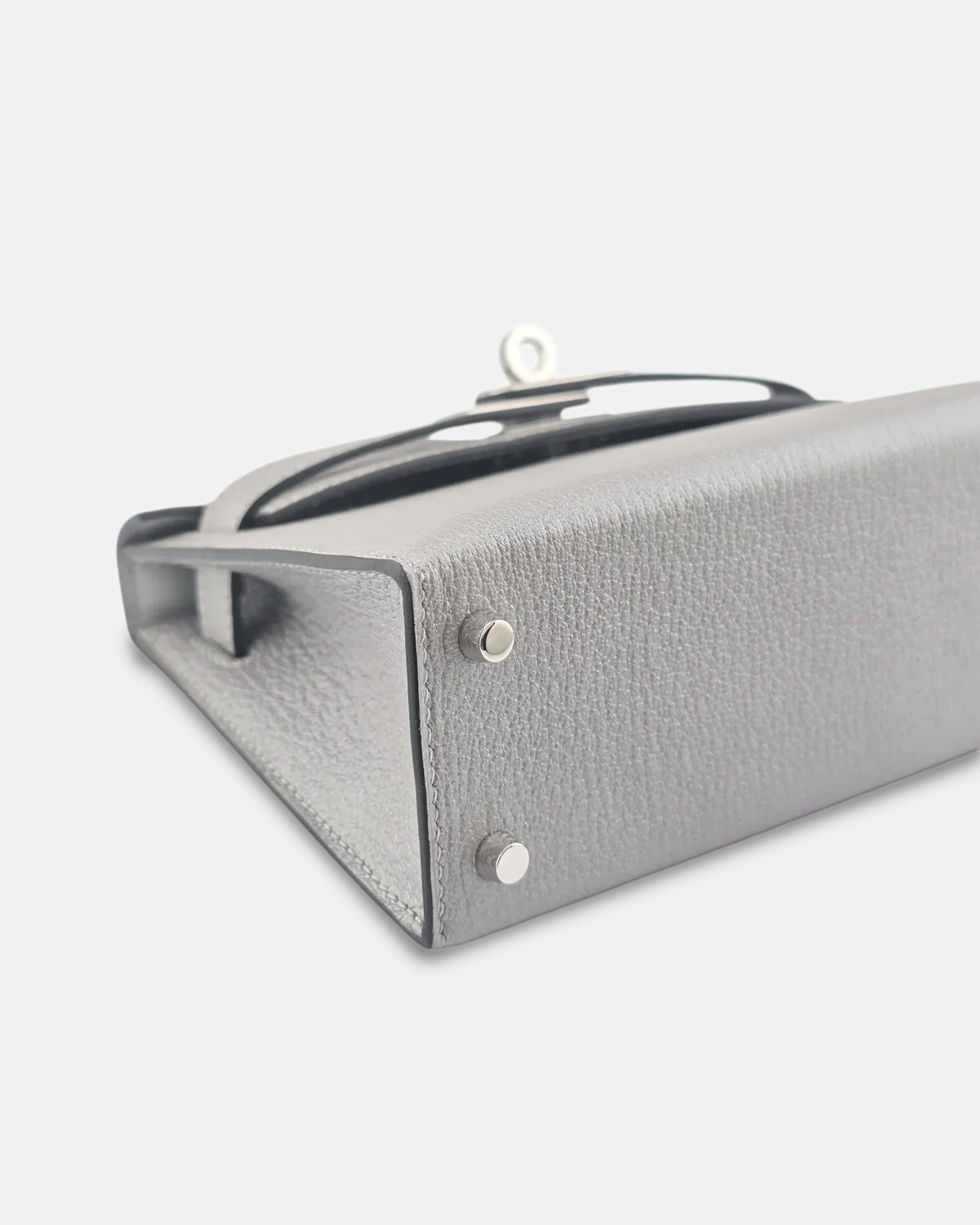 Hermès Mini Kelly 20 Gris Argenté Chèvre Chamkilight PHW