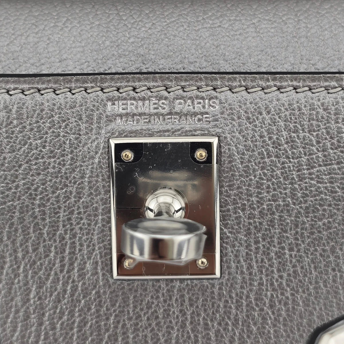 Hermès Mini Kelly 20 Gris Argenté Chèvre Chamkilight PHW