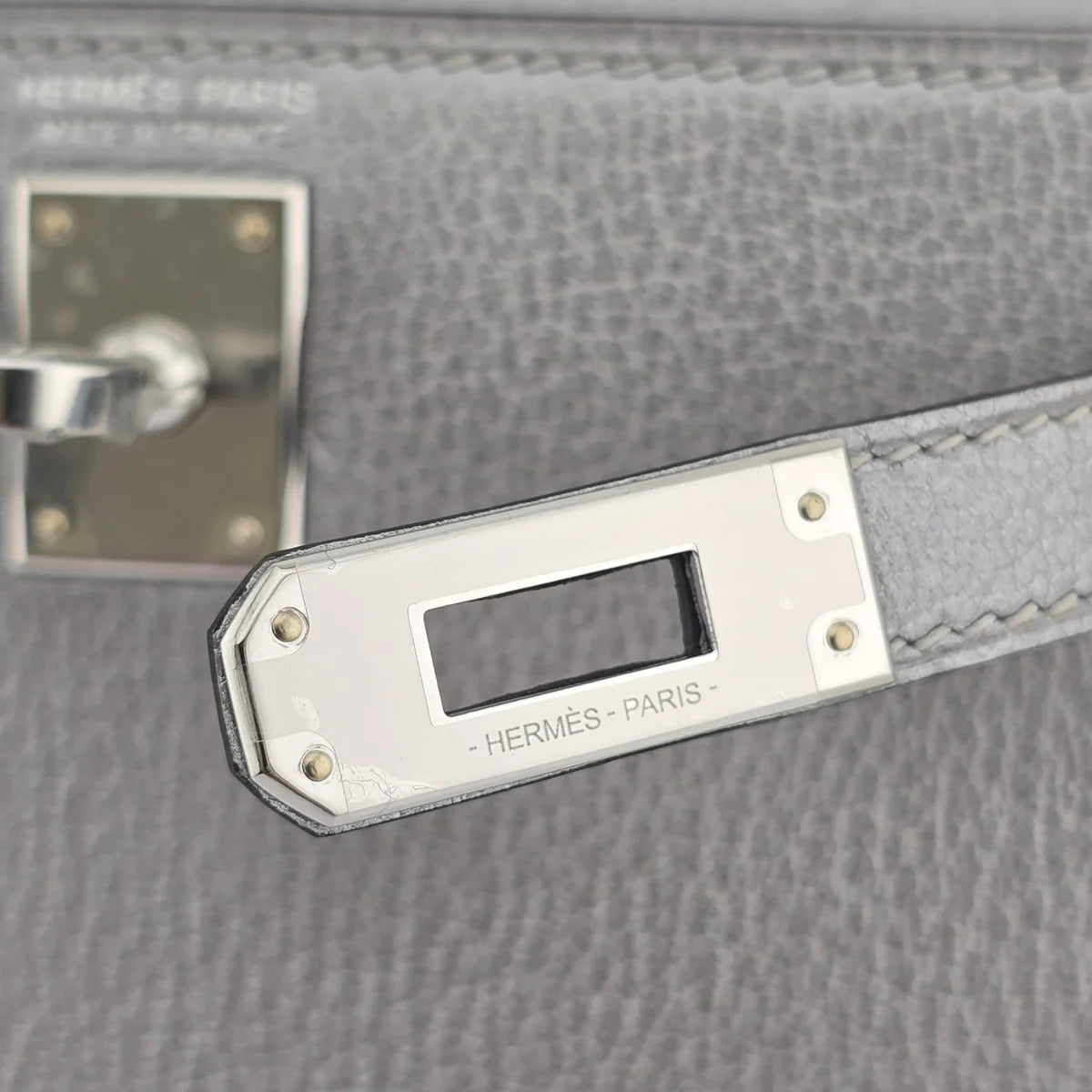 Hermès Mini Kelly 20 Gris Argenté Chèvre Chamkilight PHW