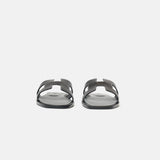 Hermès Oran Black Box Calfskin Sandals