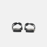Hermès Oran Black Box Calfskin Sandals