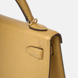 Hermès Mini Kelly 20 Dore Chèvre Chamkilight Permabrass