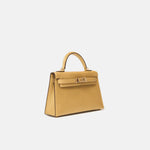 Hermès Mini Kelly 20 Dore Chèvre Chamkilight Permabrass