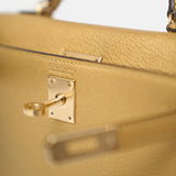 Hermès Mini Kelly 20 Dore Chèvre Chamkilight Permabrass