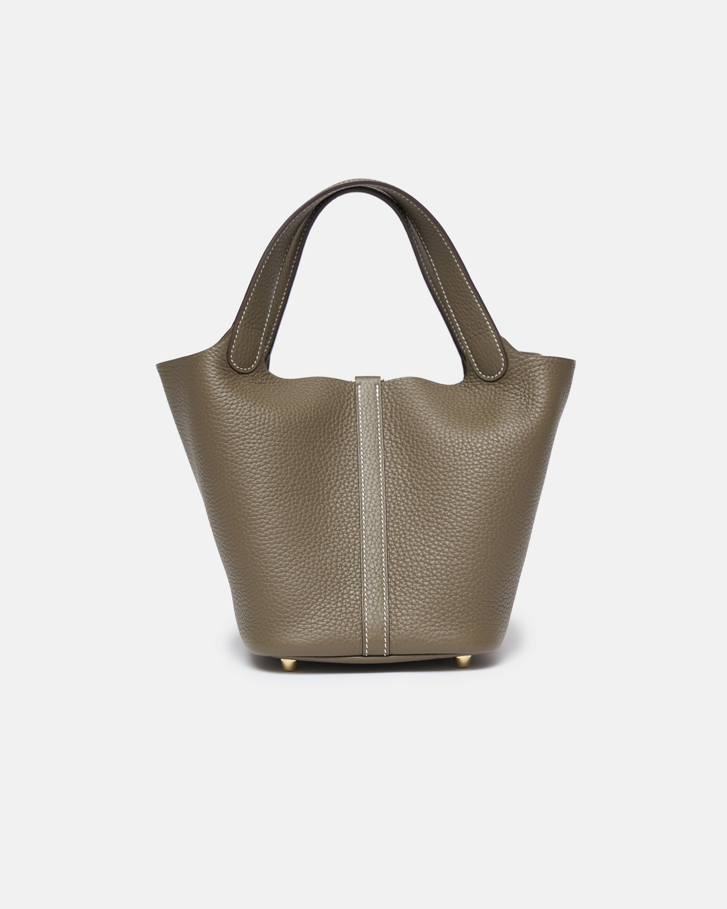 Hermès Mini Picotin 18 Etoupe Clemence GHW