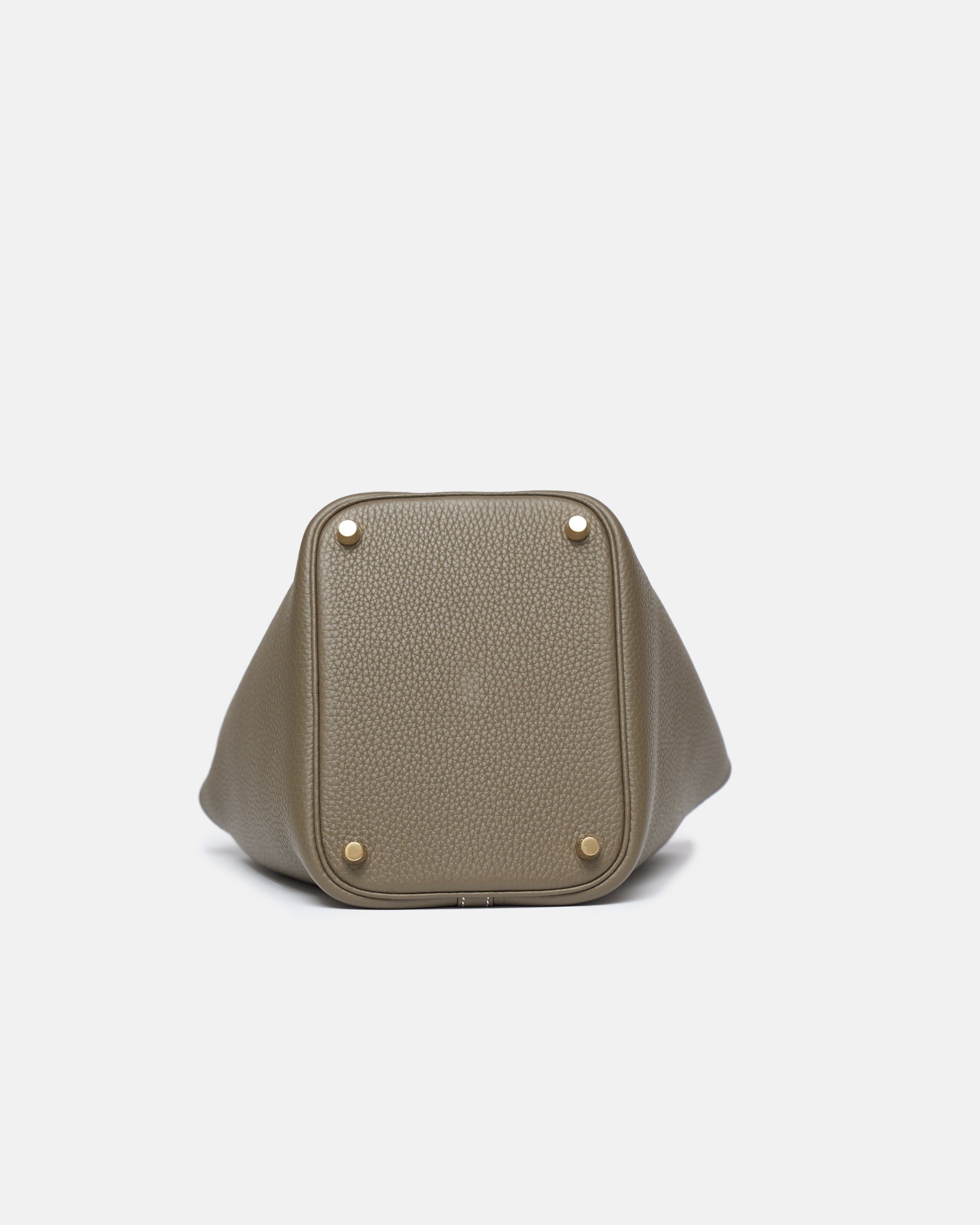 Hermès Mini Picotin 18 Etoupe Clemence GHW