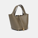 Hermès Mini Picotin 18 Etoupe Clemence GHW