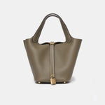 Hermès Mini Picotin 18 Etoupe Clemence GHW