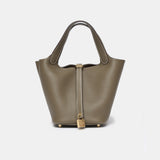 Hermès Mini Picotin 18 Etoupe Clemence GHW