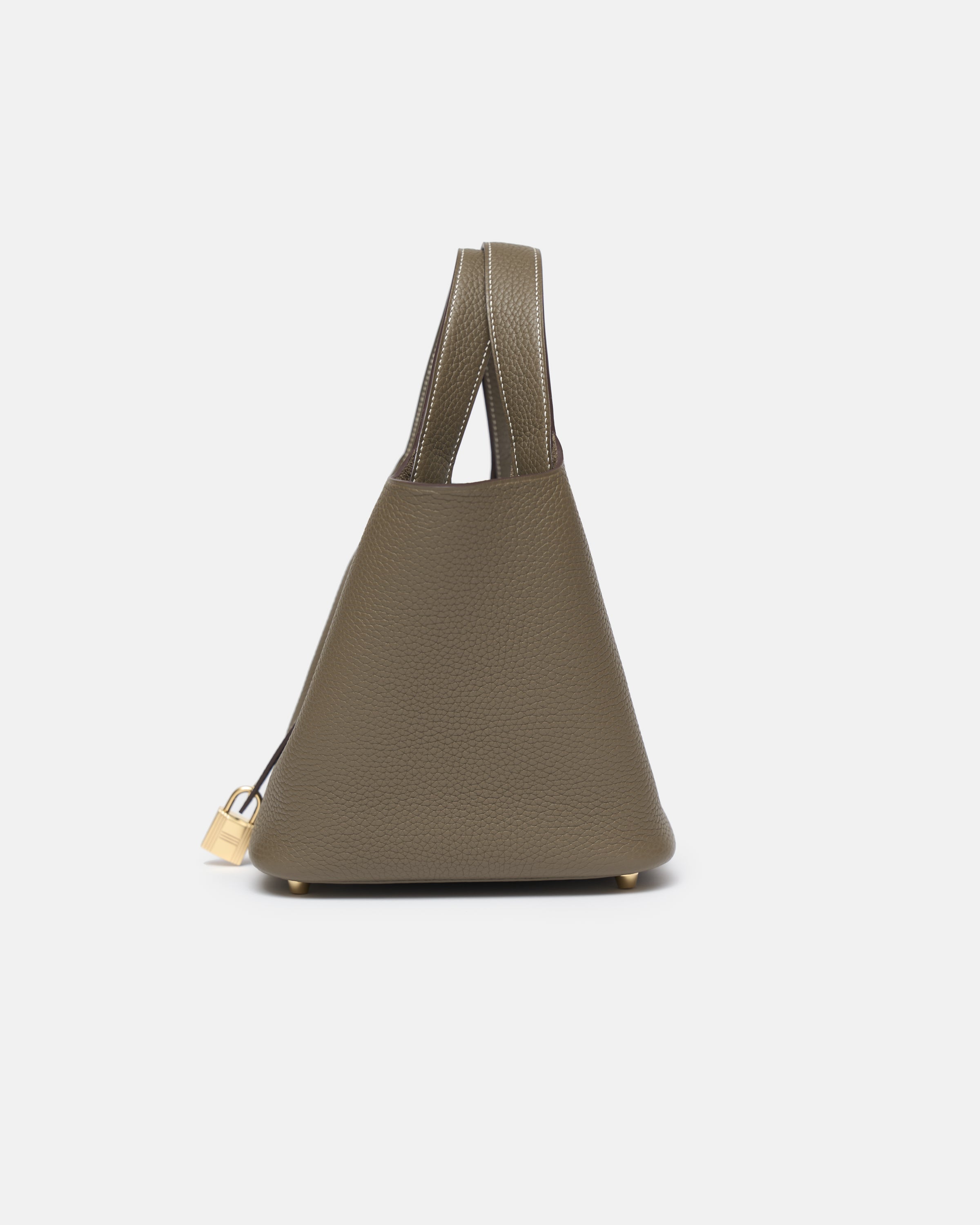 Hermès Mini Picotin 18 Etoupe Clemence GHW