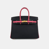 Hermès Birkin 25 Black/Rose Azalee Epsom Brushed GHW