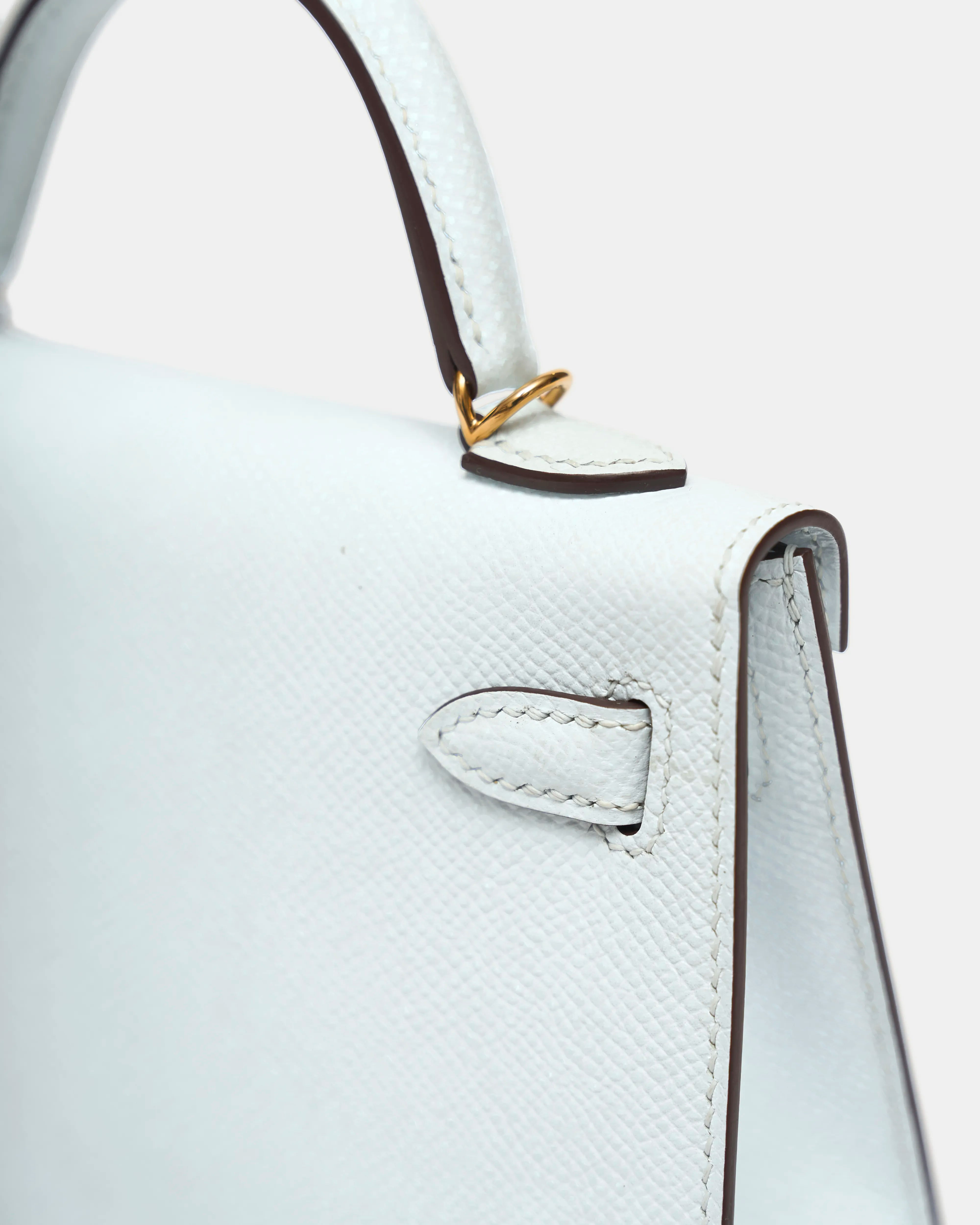 Hermès Mini Kelly 20 Bleu Brume GHW