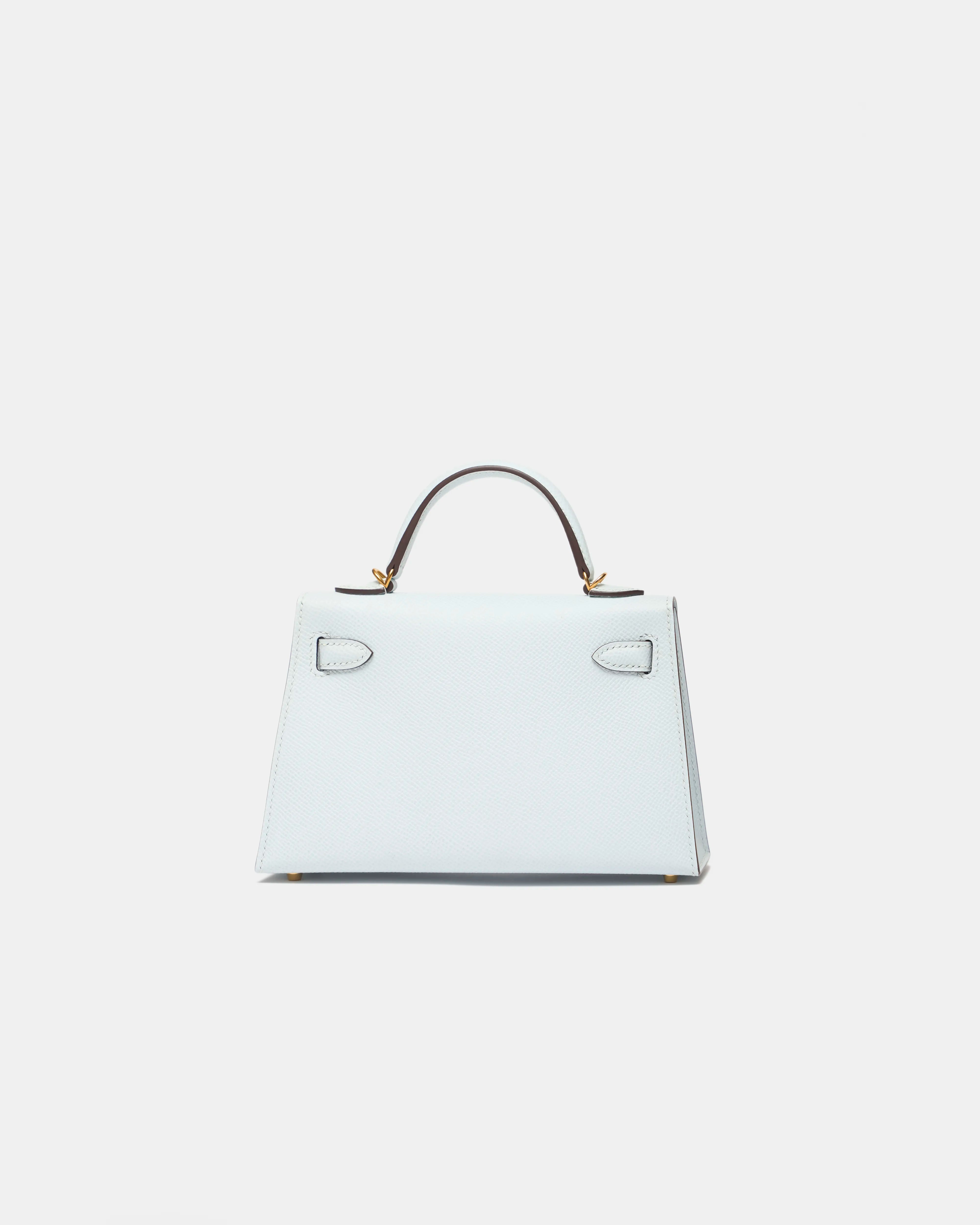 Hermès Mini Kelly 20 Bleu Brume GHW