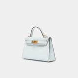 Hermès Mini Kelly 20 Bleu Brume GHW