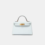 Hermès Mini Kelly 20 Bleu Brume GHW