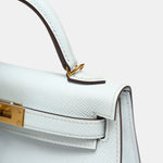 Hermès Mini Kelly 20 Bleu Brume GHW