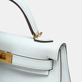 Hermès Mini Kelly 20 Bleu Brume GHW