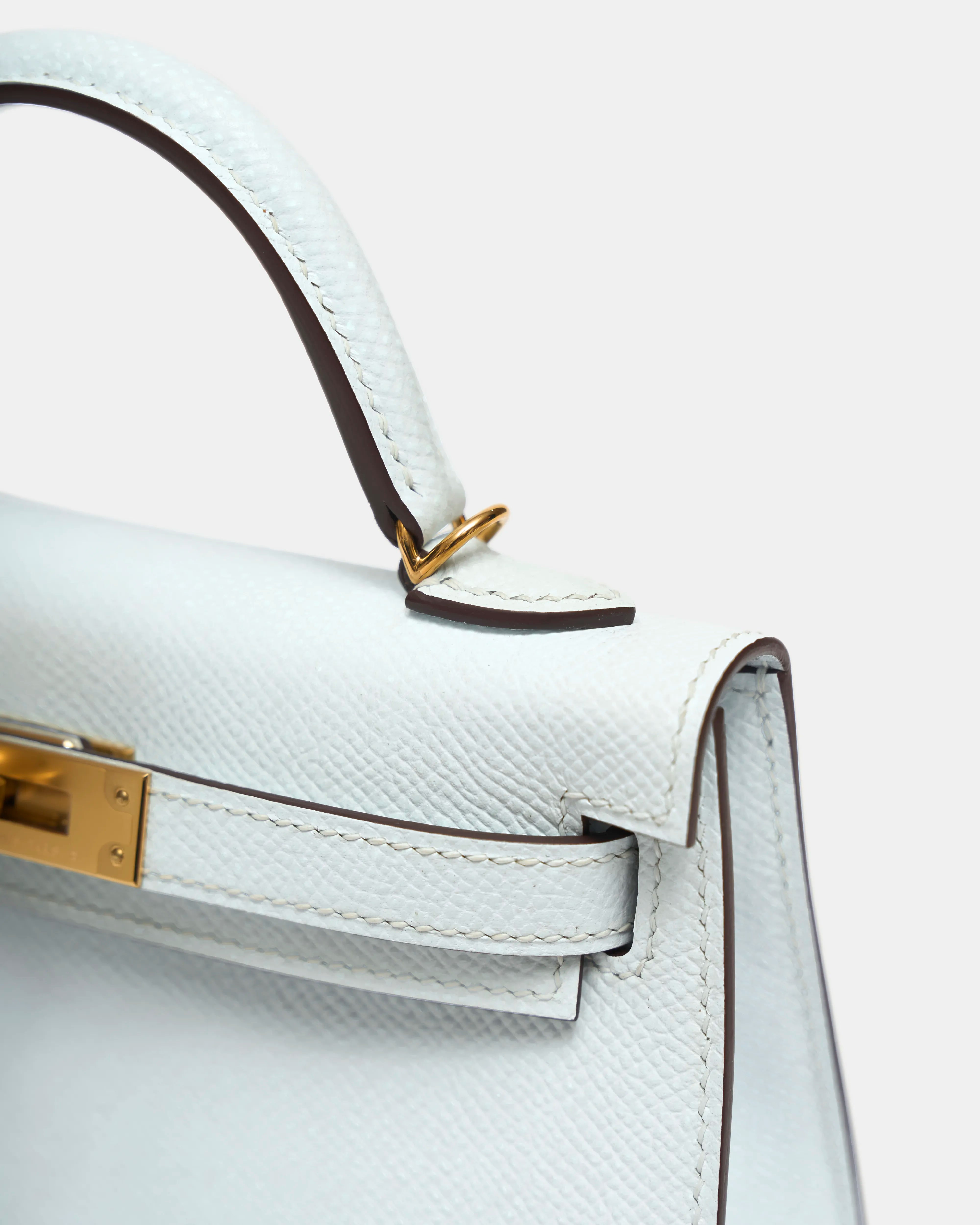 Hermès Mini Kelly 20 Bleu Brume GHW
