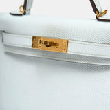 Hermès Mini Kelly 20 Bleu Brume GHW