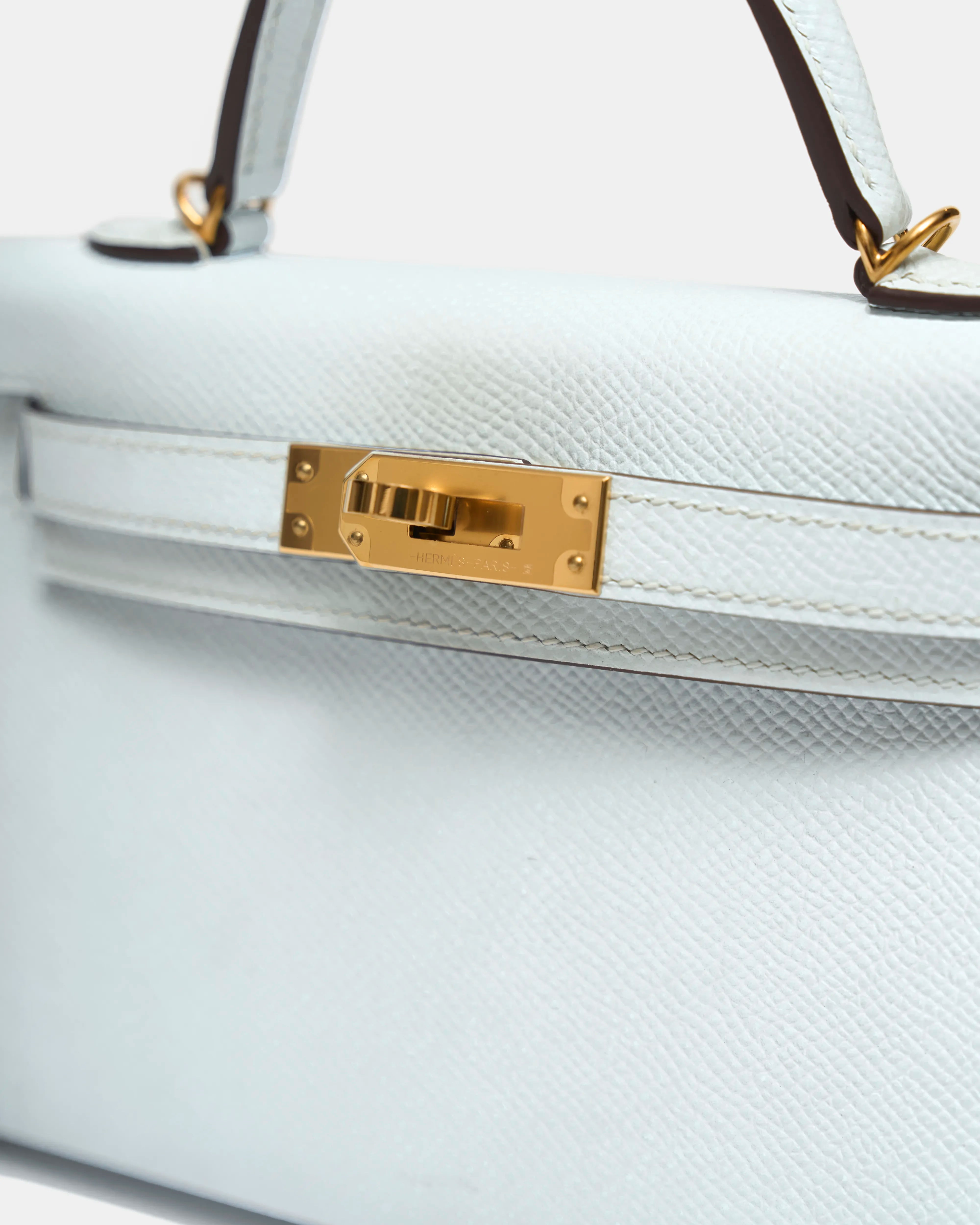Hermès Mini Kelly 20 Bleu Brume GHW