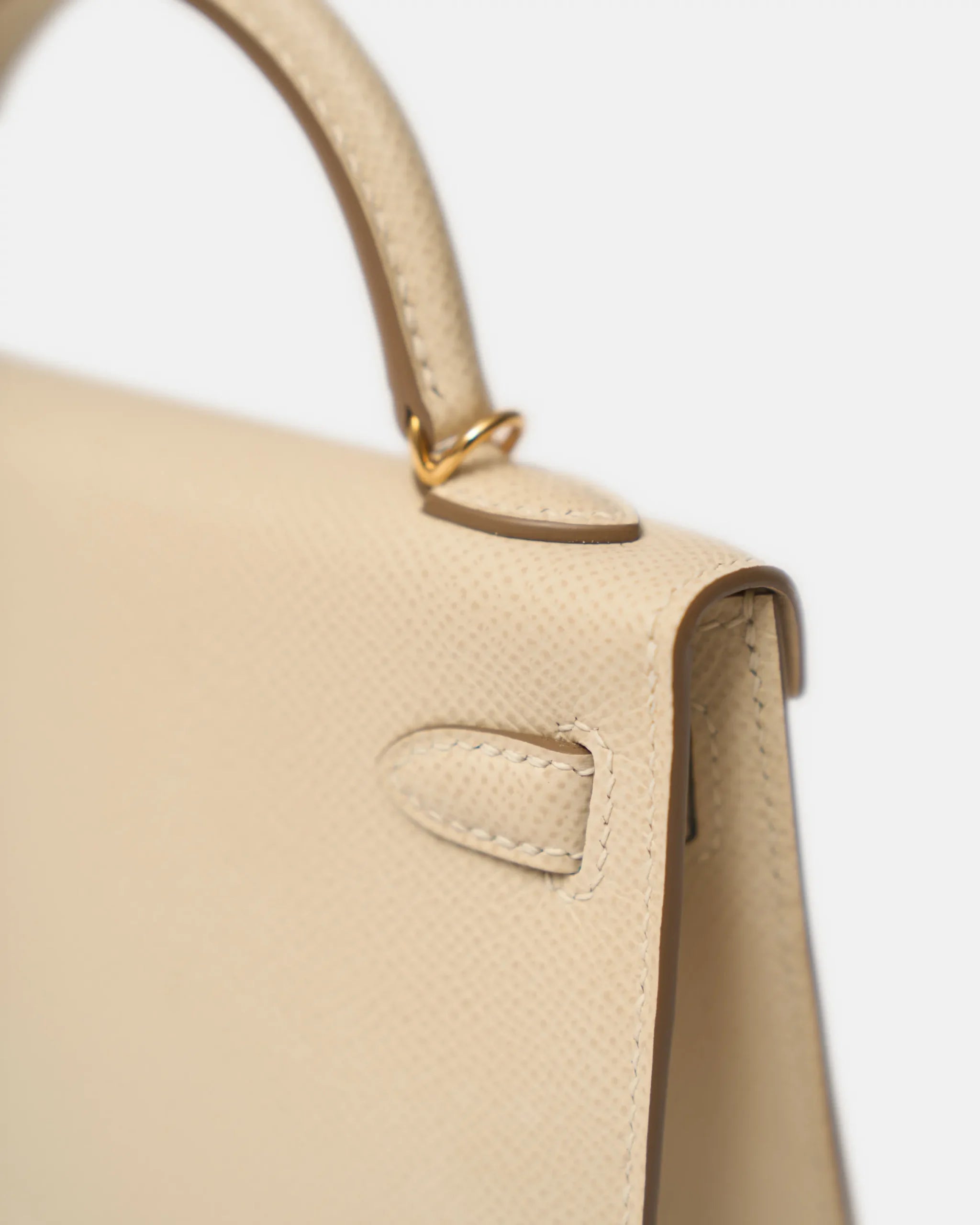 Hermès Mini Kelly 20 Craie Epsom GHW