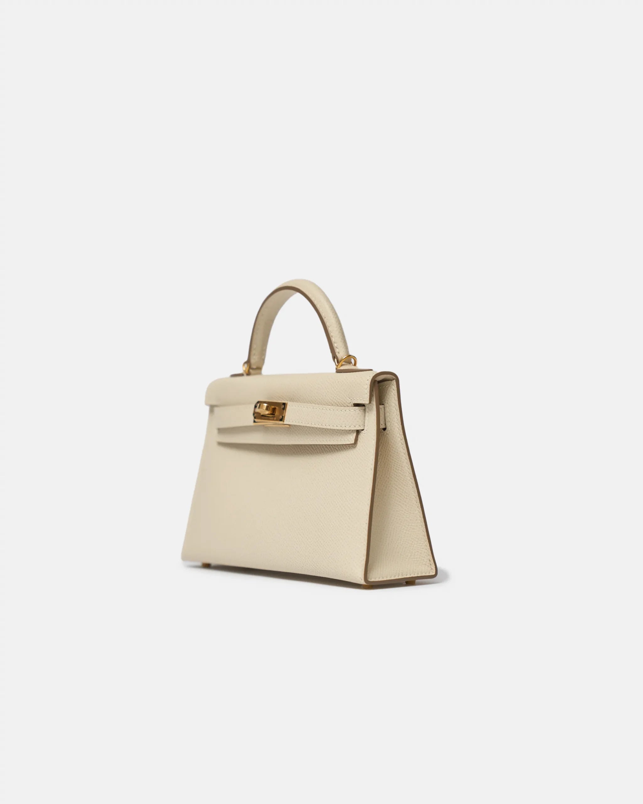 Hermès Mini Kelly 20 Craie Epsom GHW