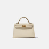Hermès Mini Kelly 20 Craie Epsom GHW