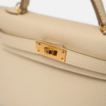 Hermès Mini Kelly 20 Craie Epsom GHW