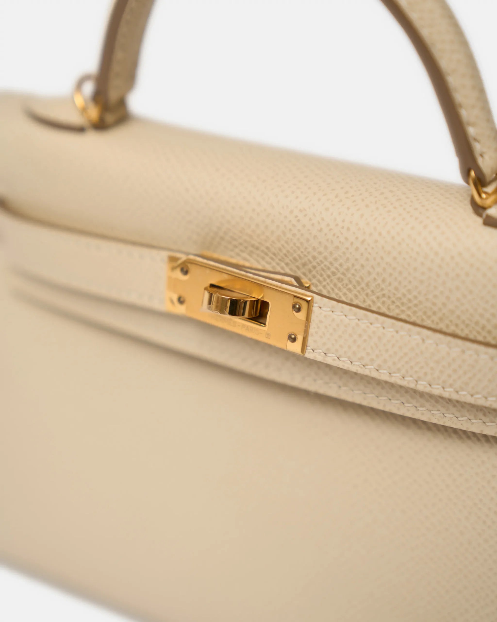 Hermès Mini Kelly 20 Craie Epsom GHW
