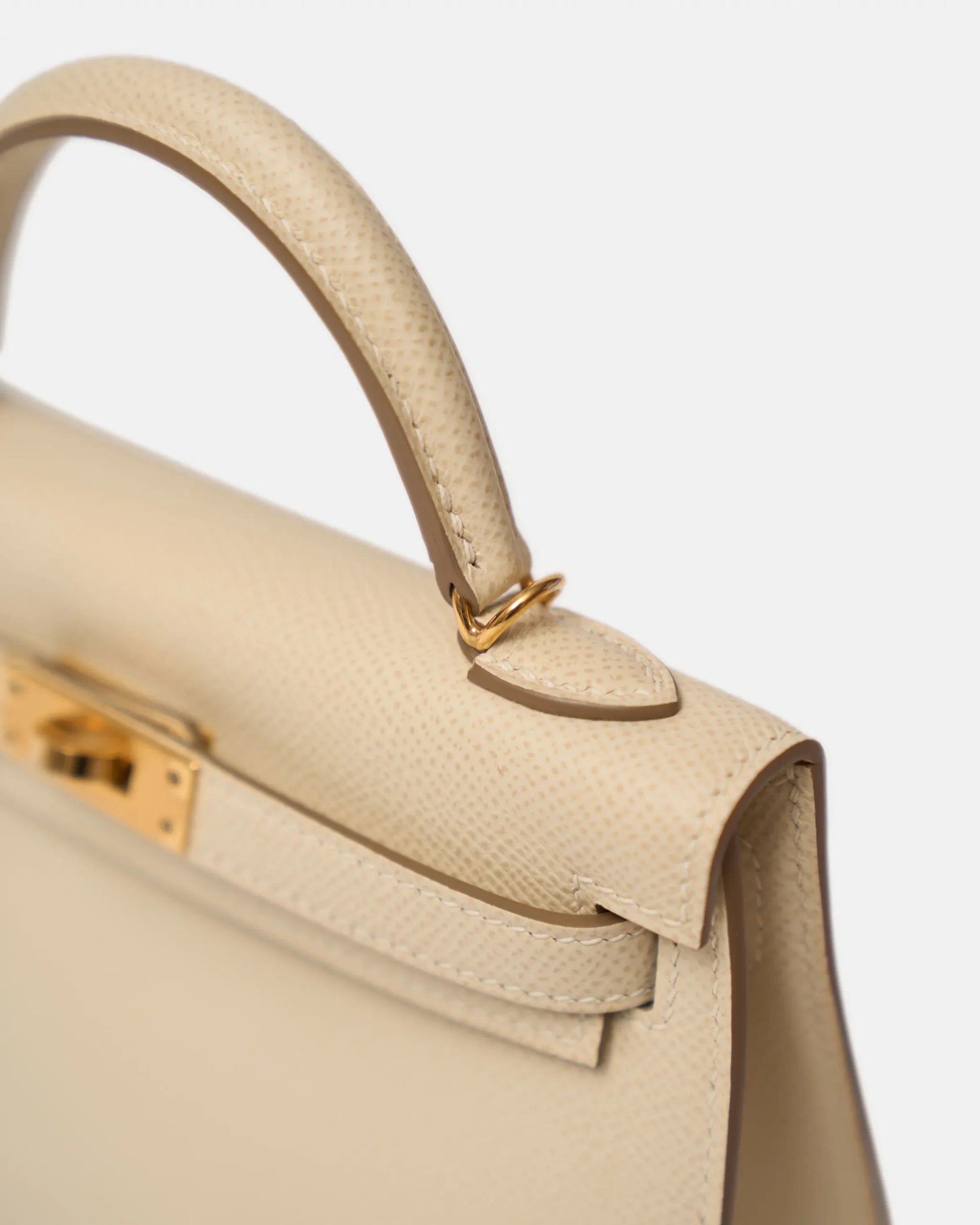 Hermès Mini Kelly 20 Craie Epsom GHW