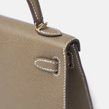 Hermès Mini Kelly 20 Etoupe Epsom GHW