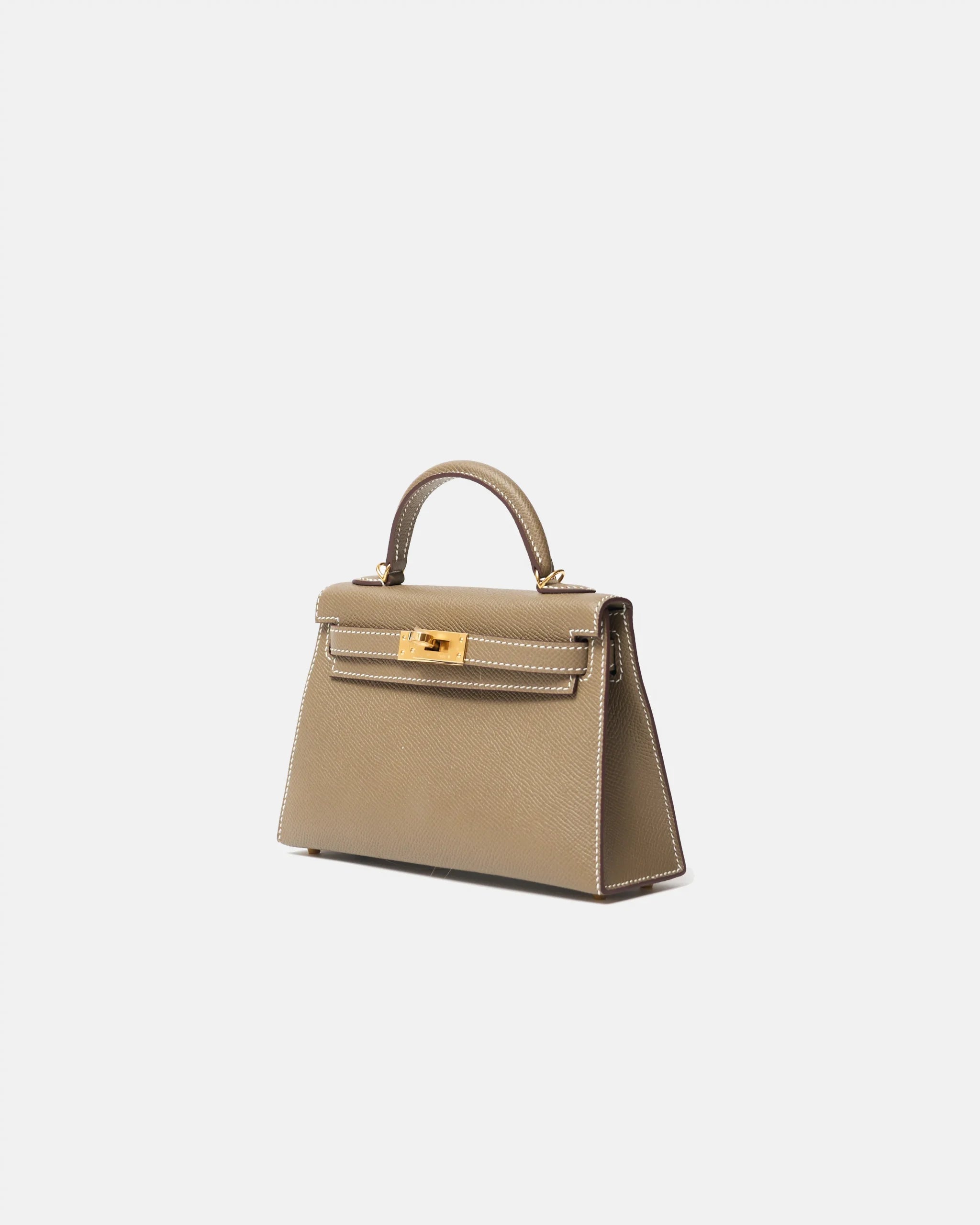 Hermès Mini Kelly 20 Etoupe Epsom GHW