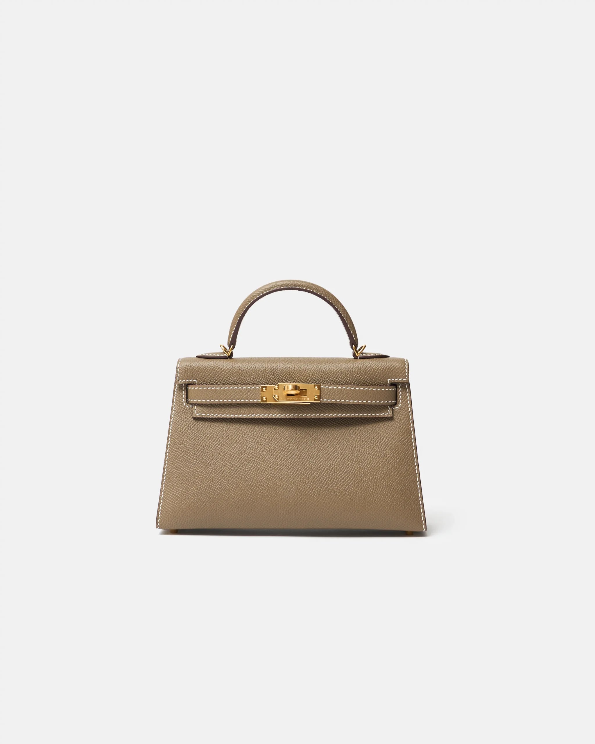 Hermès Mini Kelly 20 Etoupe Epsom GHW