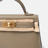 Hermès Mini Kelly 20 Etoupe Epsom GHW