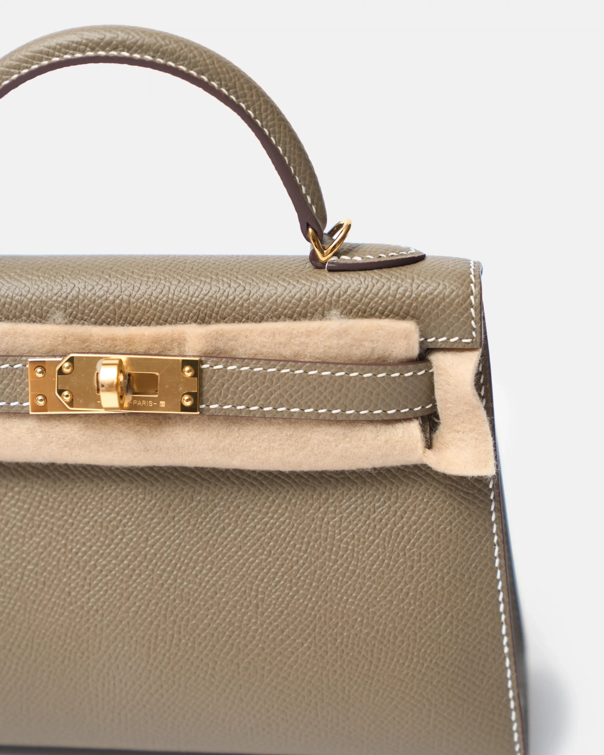 Hermès Mini Kelly 20 Etoupe Epsom GHW
