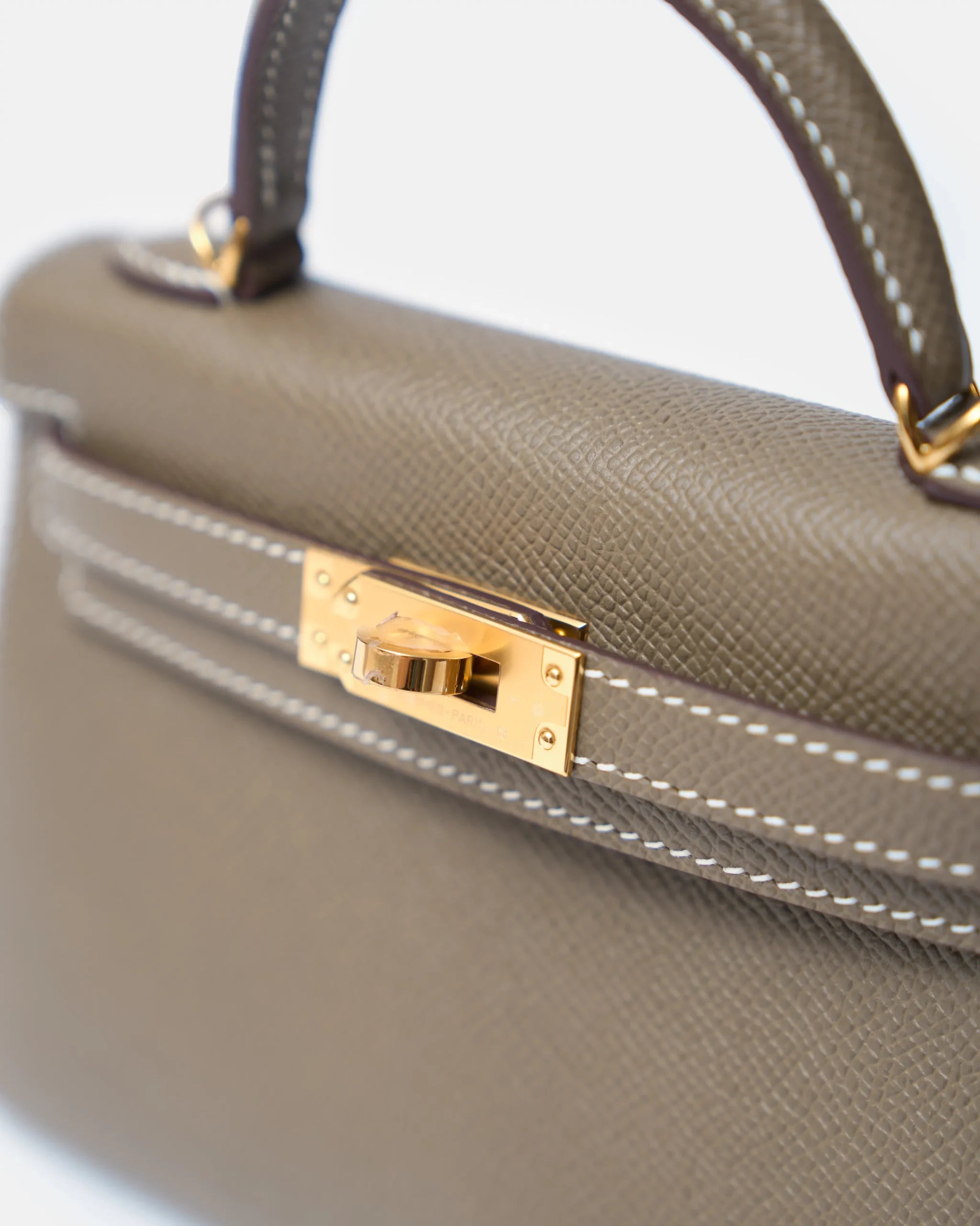 Hermès Mini Kelly 20 Etoupe Epsom GHW