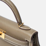 Hermès Mini Kelly 20 Etoupe Epsom GHW