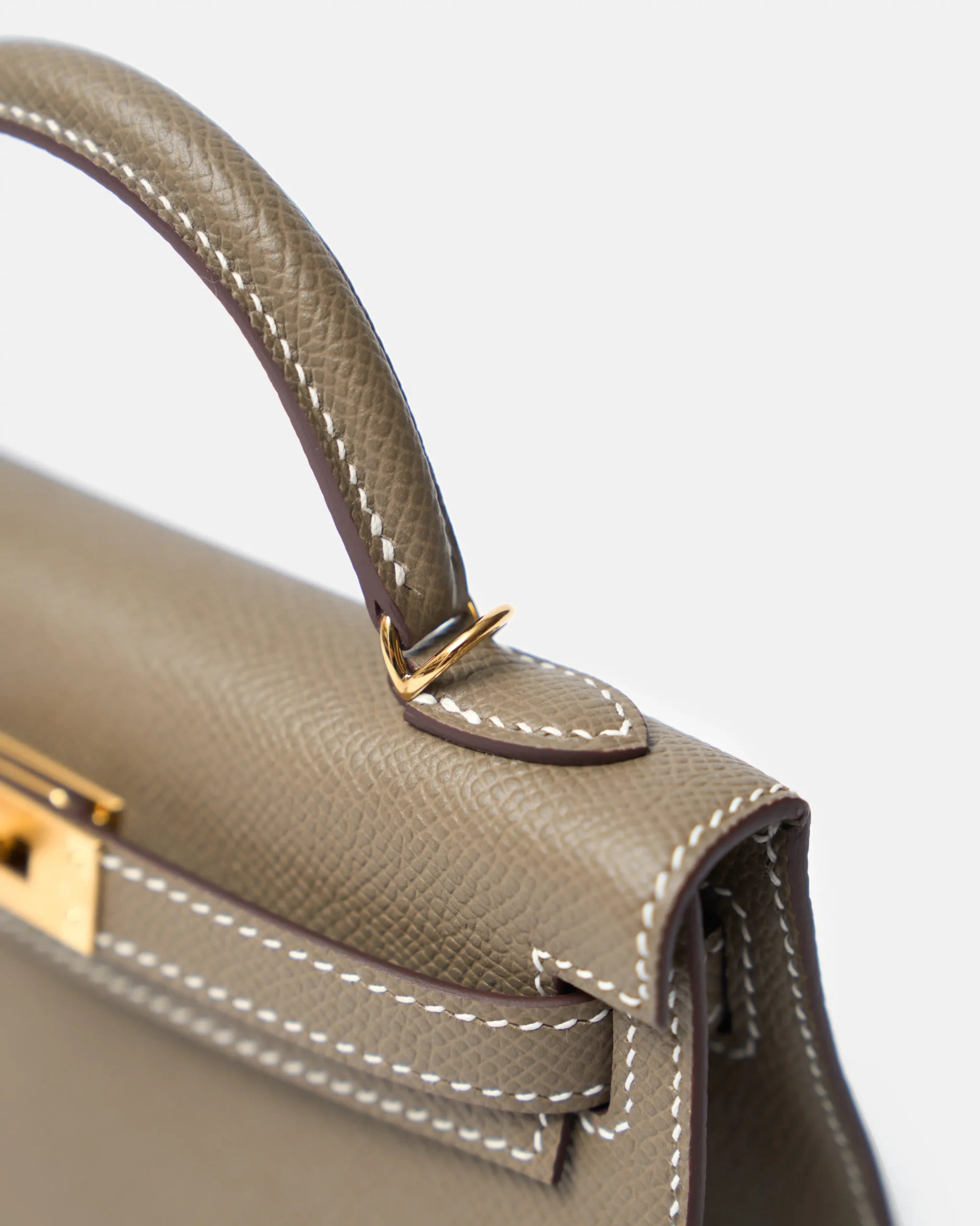 Hermès Mini Kelly 20 Etoupe Epsom GHW