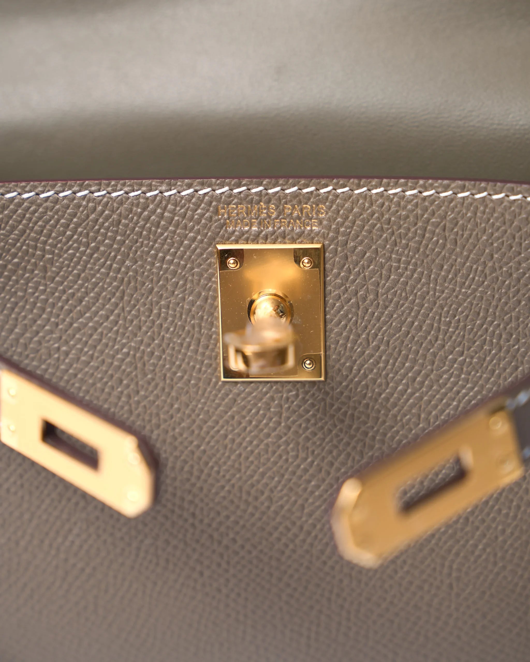 Hermès Mini Kelly 20 Etoupe Epsom GHW