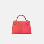 Hermès Mini Kelly 20 Tricolor RedPink Blue Interior Epsom PHW