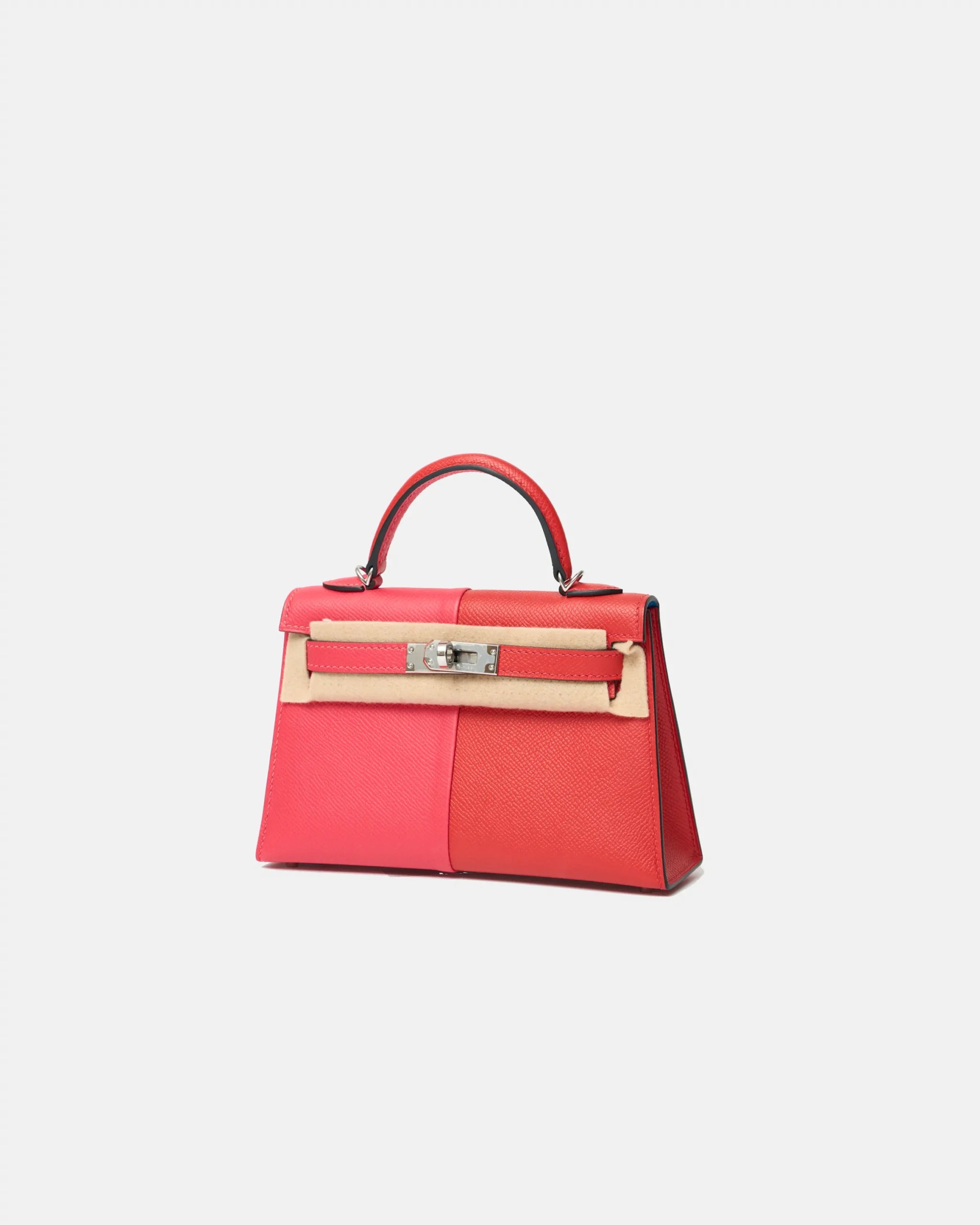 Hermès Mini Kelly 20 Tricolor RedPink Blue Interior Epsom PHW